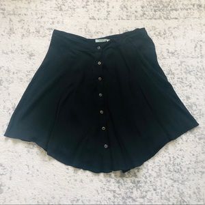 Simple Black Button Down Skirt
